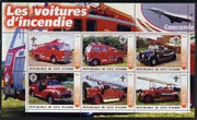 Ivory Coast 2003 Fire Engines #2 perf sheetlet containing set of 6 values (each with Scout Logo & Concorde in Margin) unmounted mint
