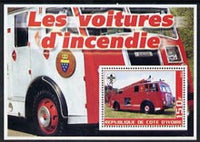 Ivory Coast 2003 Fire Engines #1 perf m/sheet (with Scout Logo) unmounted mint