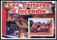 Ivory Coast 2003 Fire Engines #3 perf m/sheet (with Scout Logo) unmounted mint