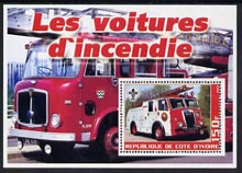 Ivory Coast 2003 Fire Engines #4 perf m/sheet (with Scout Logo) unmounted mint