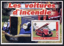 Ivory Coast 2003 Fire Engines #5 perf m/sheet (with Scout Logo) unmounted mint