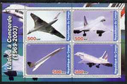 Congo 2003 Concorde #3 perf sheetlet containing set of 4 values unmounted mint