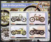 Congo 2003 Early Motorcycles #1 perf sheetlet containing set of 4 values unmounted mint
