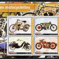 Congo 2003 Early Motorcycles #2 perf sheetlet containing set of 4 values unmounted mint