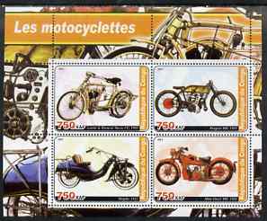 Congo 2003 Early Motorcycles #2 perf sheetlet containing set of 4 values unmounted mint