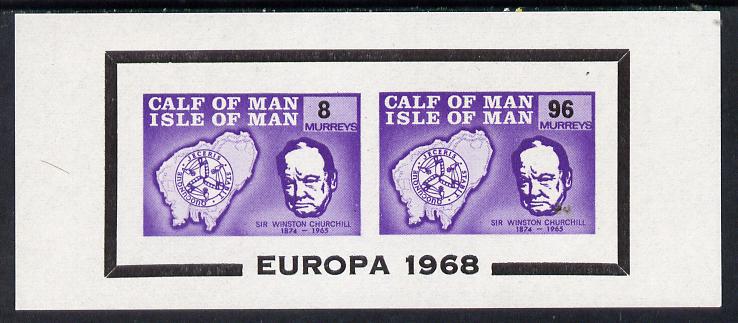 Calf of Man 1968 Europa opt on Churchill imperf m/sheet (8m & 96m violet) (Rosen CA110MS) very slight disturbance to gum otherwise unmounted mint