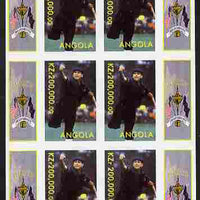 Angola 1999 Golf - Payne Stewart imperf sheetlet containing 6 values unmounted mint. Note this item is privately produced and is offered purely on its thematic appeal