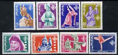 Mongolia 1961 40th Anniversary of Independence (6th issue - Culture) perf set of 8 unmounted mint, SG 249-56
