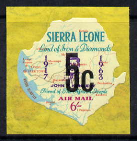 Sierra Leone 1964-66 Surcharged 4th issue 5c on 6s (Kennedy & Map) unmounted mint SG 364*