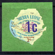 Sierra Leone 1964-66 Surcharged 4th issue 1c on 2s (Lion & Map) unmounted mint SG 352*