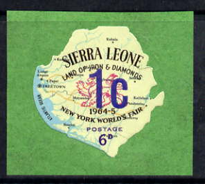 Sierra Leone 1964-66 Surcharged 4th issue 1c on 6d (Lion & Map) unmounted mint SG 351*