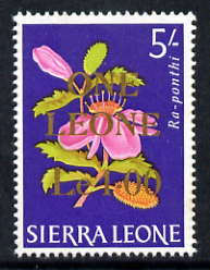Sierra Leone 1964-66 Surcharged 2nd issue 1L on 5s (Flower) unmounted mint SG 332
