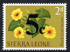 Sierra Leone 1964-66 Surcharged 2nd issue 5c on 2d (Flower) unmounted mint SG 331