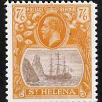 St Helena 1922-37 KG5 Badge 7s6d,,'Maryland' perf forgery 'unused' as SG 111 - the word Forgery is either handstamped or printed on the back and comes on a presentation card with descriptive notes