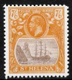 St Helena 1922-37 KG5 Badge 7s6d,,'Maryland' perf forgery 'unused' as SG 111 - the word Forgery is either handstamped or printed on the back and comes on a presentation card with descriptive notes