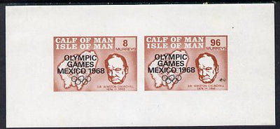 Calf of Man 1968 Olympic Games Mexico overprinted on Churchill imperf m/sheet (8 & 96m brown) unmounted mint, (Rosen CA128MS)