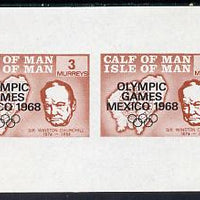 Calf of Man 1968 Olympic Games Mexico overprinted on Churchill imperf m/sheet (3 & 4m in brown) unlisted by Rosen unmounted mint