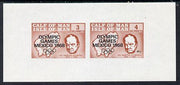 Calf of Man 1968 Olympic Games Mexico overprinted on Churchill imperf m/sheet (3 & 4m in brown) unlisted by Rosen unmounted mint