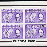 Calf of Man 1968 Europa opt on Churchill imperf m/sheet (4, 6, 8 & 96m violet) (Rosen CA116MS) unmounted mint
