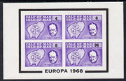 Calf of Man 1968 Europa opt on Churchill imperf m/sheet (4, 6, 8 & 96m violet) (Rosen CA116MS) unmounted mint