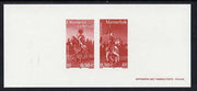 France 2004 Napoleonic Uniforms imperf deluxe sheet containing 2 values in red on thin card