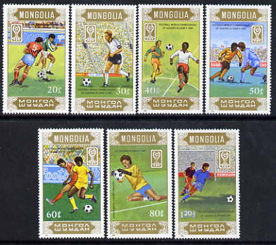 Mongolia 1985 World Junior Football Championship perf set of 7 unmounted mint, SG1674-80