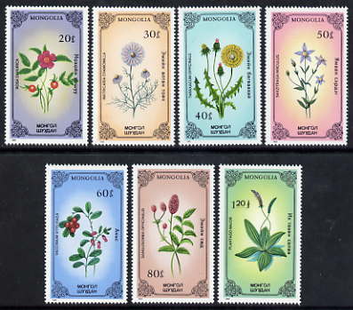 Mongolia 1985 Plants perf set of 7 unmounted mint, SG 1689-95