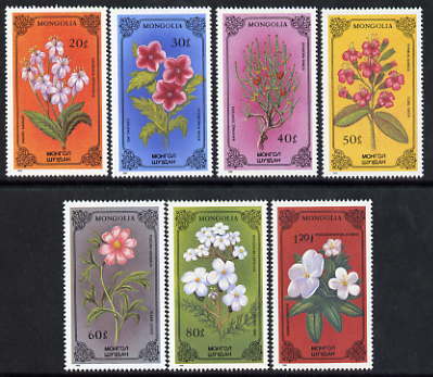 Mongolia 1986 Flowering Plants perf set of 7 unmounted mint, SG 1719-25