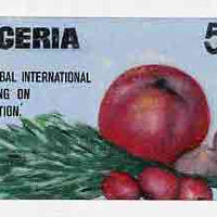 Nigeria 1992 Conference on Nutrition - original hand-painted artwork for 50k value (Fruit & Vegetables) by NSP&MCo Staff Artist Clement O Ogbebor on card 9"x5" endorsed A3
