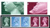 Great Britain 1971 Machin multi-value coil (2p,1/2p,1/2p,1p,1p) with constant variety 'scratch on dress of 1st 1p' and 'scratch like chin-strap on 2p' (ex G1 coil roll 9) unmounted mint