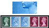 Great Britain 1971 Machin multi-value coil (2p,1/2p,1/2p,1p,1p) with constant variety 'flaw in front of chin 1st 1/2p' (ex G1 coil roll 9) unmounted mint