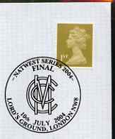 Postmark - Great Britain 2004 cover for NatWest series Final with illustrated MCC/Lords cancel