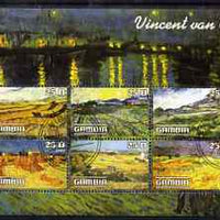 Gambia 2003 Paintings by Vincent Van Gogh perf sheetlet containing 6 values, fine cto used