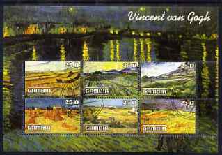 Gambia 2003 Paintings by Vincent Van Gogh perf sheetlet containing 6 values, fine cto used