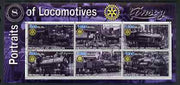 Somalia 2002 Portraits of Locomotives #1 perf sheetlet containing six values each with Rotary Logo, fine cto used