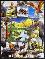 Kyrgyzstan 2004 Fauna of the World - Alps perf sheetlet containing 6 values cto used