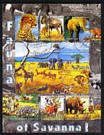 Kyrgyzstan 2004 Fauna of the World - Savanna #1 perf sheetlet containing 6 values cto used