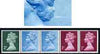Great Britain 1971 Machin multi-value coil (2p,1/2p,1/2p,1p,1p) with constant variety 'horiz white line behind hair on 1st 1/2p' (ex G1 coil roll 5) unmounted mint