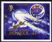 Mongolia 1986 Appearance of Halley's Comet perf m/sheet unmounted mint, SG 1799