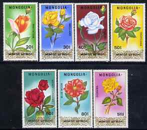 Mongolia 1988 Roses perf set of 7 values unmounted mint, SG 1920-26