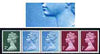 Great Britain 1971 Machin multi-value coil (2p,1/2p,1/2p,1p,1p) with constant variety 'flaw in front of chin on 2nd 1/2p' (ex G1 coil roll 6) unmounted mint