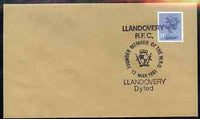 Postmark - Great Britain 1981 cover for Llandovery RFC with illustrated (Founder Member of the WRU) cancel