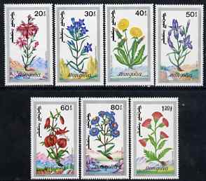 Mongolia 1991 Flowers perf set of 7 values unmounted mint, SG 2210-16