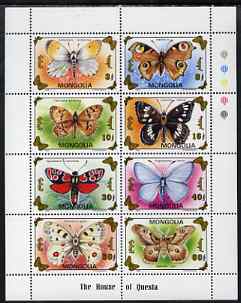 Mongolia 1993 Butterflies and Moths perf sheetlet containing set of 8 values unmounted mint, SG 2399a
