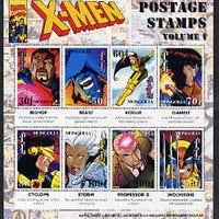Mongolia 1995 X-Men (comic strip) perf sheetlet containing set of 8 values unmounted mint, SG 2511a