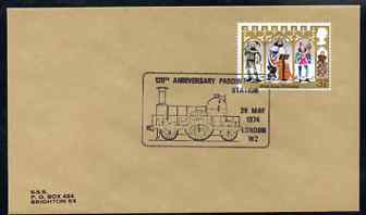 Postmark - Great Britain 1973 cover for 120th Anniversary of Paddington Station with illustrated (2-2-2) cancel