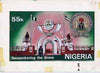 Nigeria 1985 25th Anniversary of Independence - original hand-painted artwork for 55k value (Remembering the Brave) by NSP&MCo Staff Artist Mrs A O Adeyeye on card 9"x5" endorsed C2