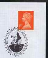 Postmark - Great Britain 2001 cover for William Shakespeare with illustrated Stratford upon Avon cancel