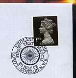 Postmark - Great Britain 2002 cover for First Test match England v India with illustrated Lords cancel