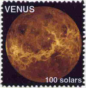 Planet Venus (Fantasy) 100 solars perf label for inter-galactic mail unmounted mint on ungummed paper